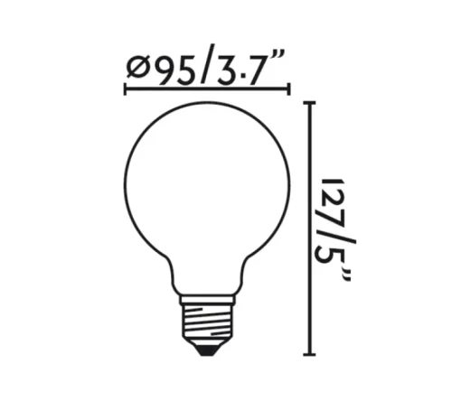 Ampoule*Faro Ampoule LED, E27, Filament Amber, 2200k, 400lm, 4w, Ø9,5cm, H13,8cm - ambre