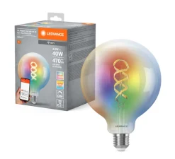 Ampoule LED, E27, Smart Wifi Globe, transparent, dim, 4,8W, 2700-6500K, RGB, 470 lm, Ø12,4cm, H17,3cm - Ledvance