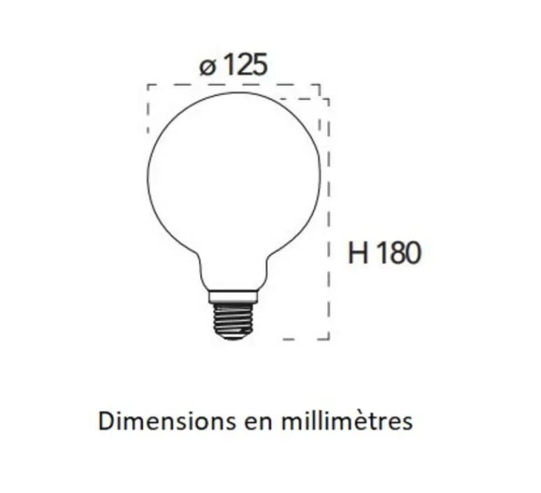 Ampoule*Nedgis Ampoule LED, E27, Sphérique, , filament, 4000K, 1055 lm, Ø12,5cm, H18 cm - Transparent