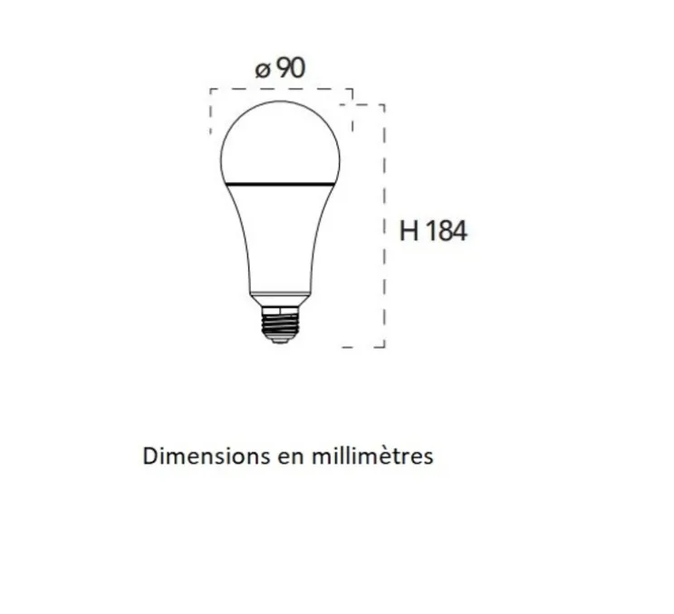 Ampoule LED, E27, Standard, blanc, 3000K, 3452 lm, Ø9cm, H18,4cm - Nedgis