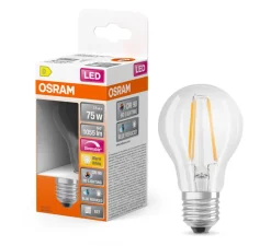 Ampoule LED, E27, Superstar Plus Classic A 75, Transparent, dim, 2700K, 1055 lm, CRI ><noscript><img width=