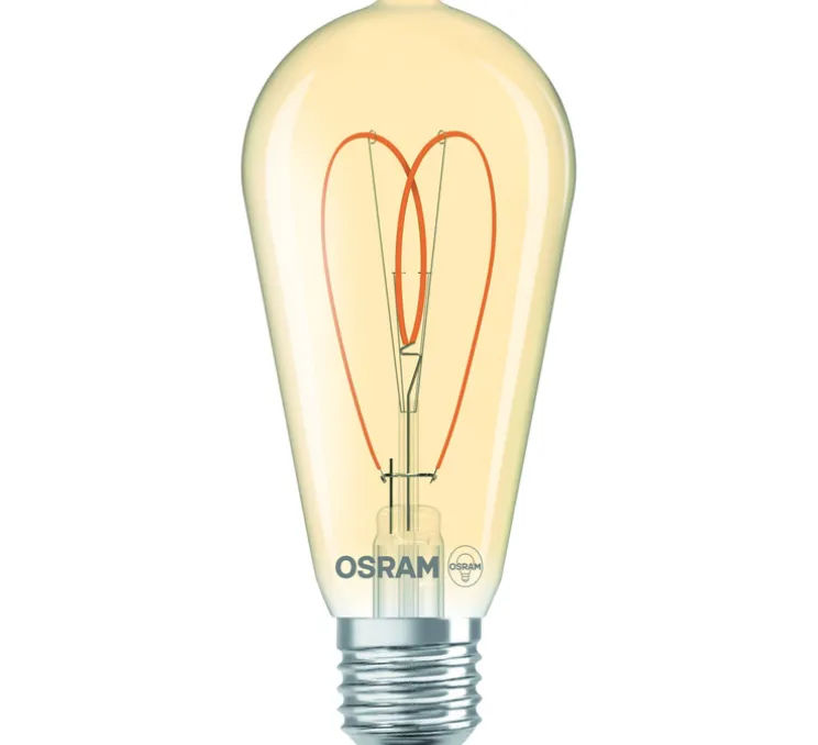 Ampoule LED, E27,Heart, or, dim, 4,9W, 2200K, 470 lm, Ø6,4cm, H13,9cm - Osram