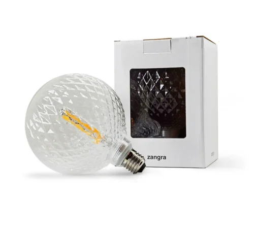 Ampoule*Zangra Ampoule LED filament, E27, cristal, 2700K, 350lm, Ø12,5cm, H10,5cm - transparent
