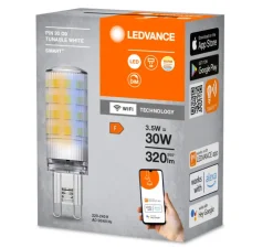 Ampoule LED, G9, Smart Wifi Pin, transparent, dim, 3,5W, 2700-6500K, 320 lm, Ø1,8cm, H6cm - Ledvance