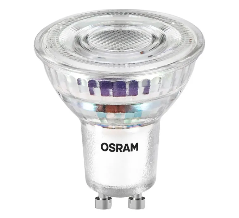 Ampoule*Osram Ampoule LED, GU10, Par 16 90 100°, classe A, , 4,7W, 2700K, 850 lm, Ø5cm, H5,4cm - transparent