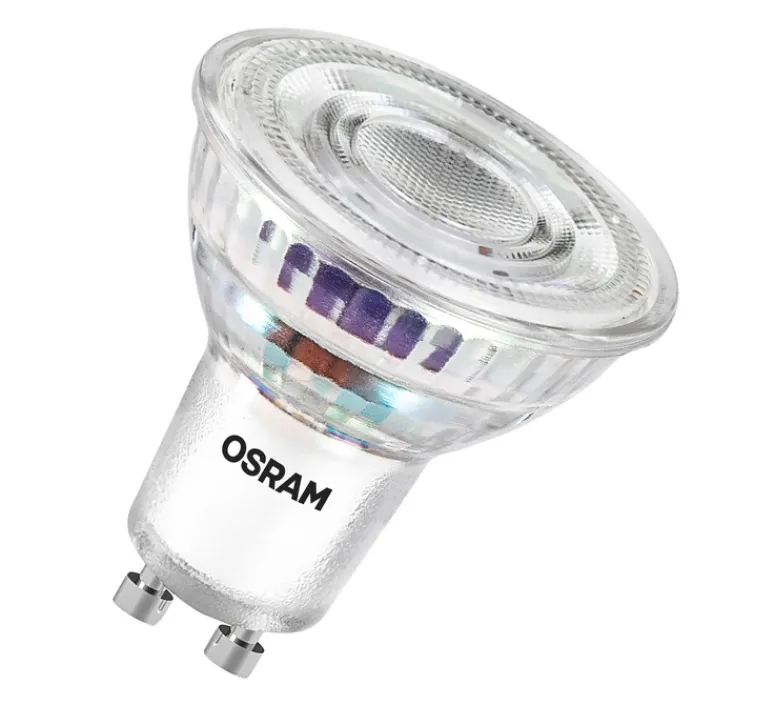 Ampoule*Osram Ampoule LED, GU10, Par 16 90 100°, classe A, , 4,7W, 2700K, 850 lm, Ø5cm, H5,4cm - transparent