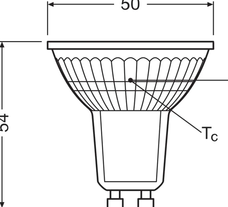 Ampoule*Osram Ampoule LED, GU10, Par 16 90 100°, classe A, , 4,7W, 2700K, 850 lm, Ø5cm, H5,4cm - transparent