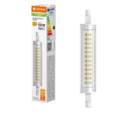 Ampoule LED, R7S L11,8cm, Slim Line 118, transparent, 2700K, 1521 lm, Ø2cm, H11,8cm - Ledvance