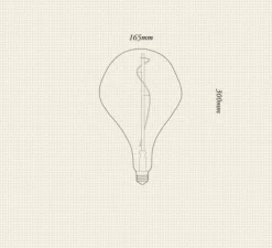 Ampoule LED, Voronoi II, E27, 3W, dim, filament, teinté, transparent, IP54, Ø16,5cm, H30cm - Tala