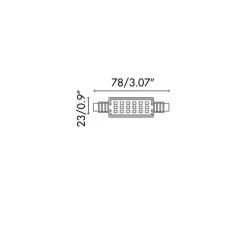 Ampoule R7S, LED, Ø2,3cm, L7,8cm, 2700K, 600lm