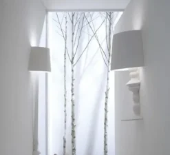 Applique, Ali e Baba, céramique et lin blanc, H60cm, L28cm, P17cm - Karman