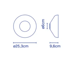 Applique*Marset Applique, Aura Plus, , LED, 2700K 700lm, Dimmable, Ø25,3cm, P9,5cm - transparent