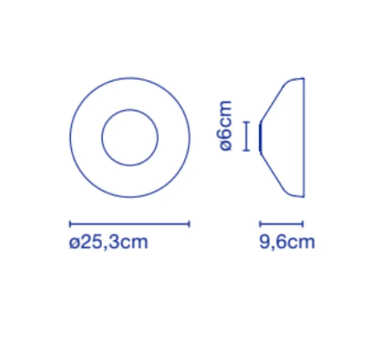 Applique*Marset Applique, Aura Plus, , LED, 2700K 700lm, Dimmable, Ø25,3cm, P9,5cm - transparent