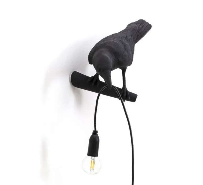 Enfants|Applique*Seletti Applique, Bird Lamp Looking Left Indoor, , L32,8cm, H14,5cm - noir