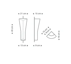 Applique d'angle, Secto 4237 Small, noir, sans câble, Ø21cm, H45cm - Secto Design