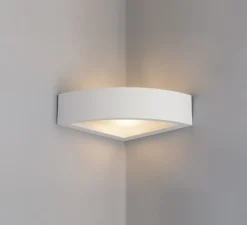 Applique*Nedgis Applique d'angle, Vertbois, plâtre, prêt à peindre Muriel, , Ø20,5cm, H7cm - blanc