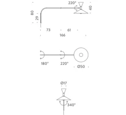 Applique*Nemo Lighting Applique, De Marseille, Le corbusier, , L166cm, H80cm, Ø50cm - blanc