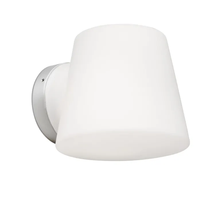 Applique*Faro Applique de salle de bain, Bianca, chrome, IP44,L12,3cm, H11cm - Blanc opalin, chrome