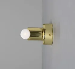 Applique*Mullan Lighting Applique de salle de bain, Valencia Single, , L16cm, H8,5cm - laiton poli