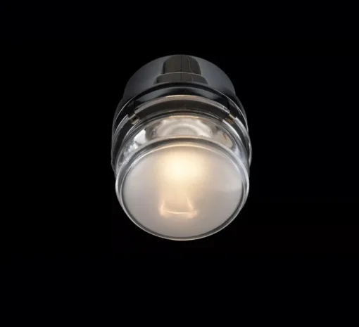Applique de salle de bain, Fresnel, IP44, chrome, Ø12cm, H10cm - Oluce