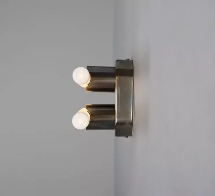 Applique de salle de bain, Valencia Double, laiton antique, L8,5cm, H16cm - Mullan Lighting