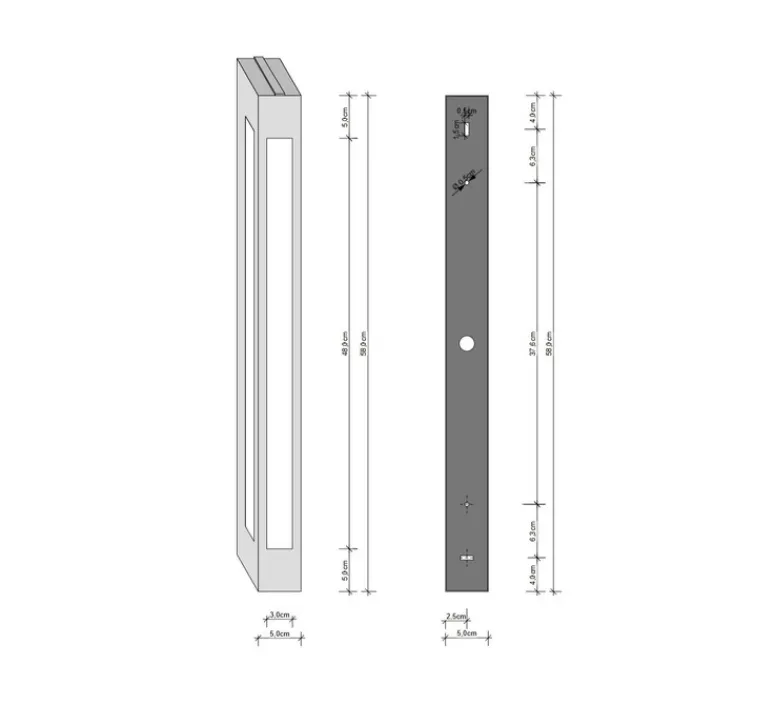 Applique*Decor Walther Applique de salle de bain, Bloc 60, , IP44, L5cm, H60cm - chrome