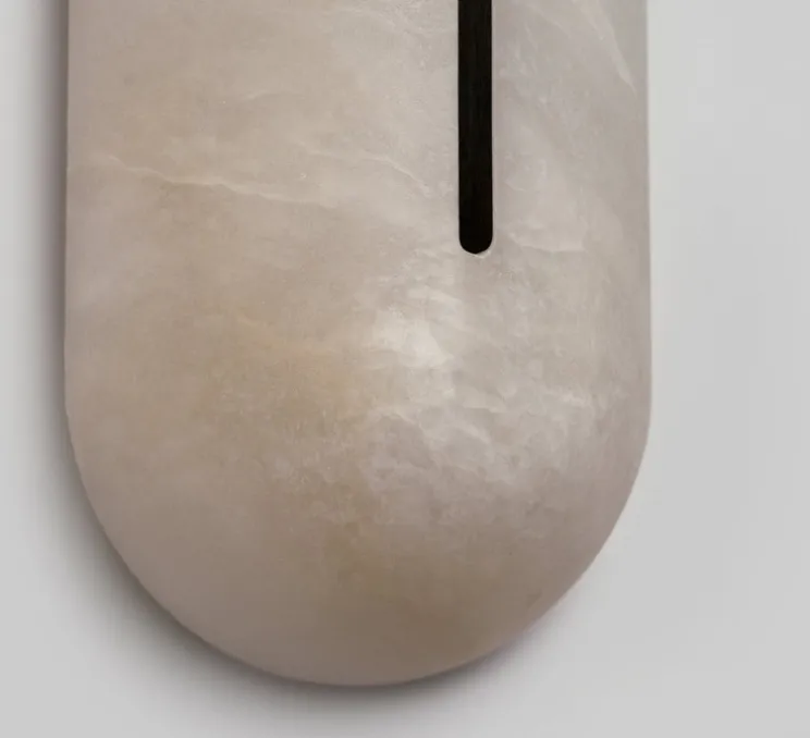 Applique de salle de bain, Hepworth, bronze et albâtre, IP44, LED, dim, 2700K, L10cm, H46cm - CTO lighting