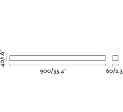 Applique*Faro Applique de salle de bain, NILO-2, , IP44, 0LED, 3000K, 1400lm, L90cm, H4cm - noir