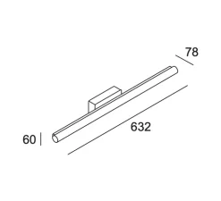 Applique de salle de bain, Toilet Slim, chrome, IP44, LED, 3000k, 1777 lm, L63,2cm, H6cm - LEDs C4