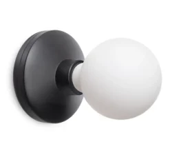 Applique de salle de bain, Bee, noir givré, IP65, Ø12cm, H18cm - Humble