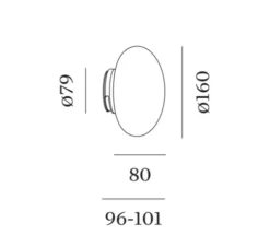 Applique*Wever&Ducré Applique de salle de bain, Perlez Clip 2.0, , IP44, LED, dim, 3000K, 630 lm, Ø16cm, H8cm - blanc