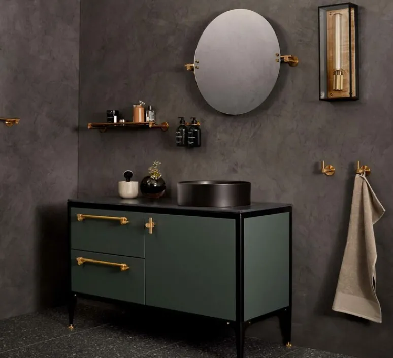 Applique*Buster & Punch Applique de salle de bain, Caged wet, large, , IP44, L18cm, H48,8cm - laiton