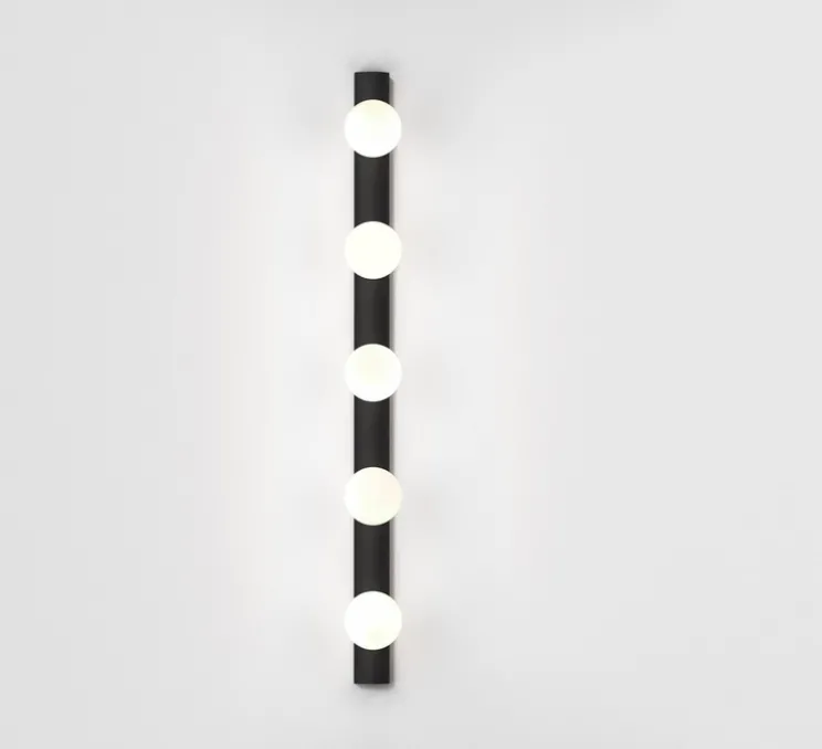 Applique de salle de bain, Cabaret 5 II, noir mat, IP44, cm, L70cm, H6,5cm - Astro