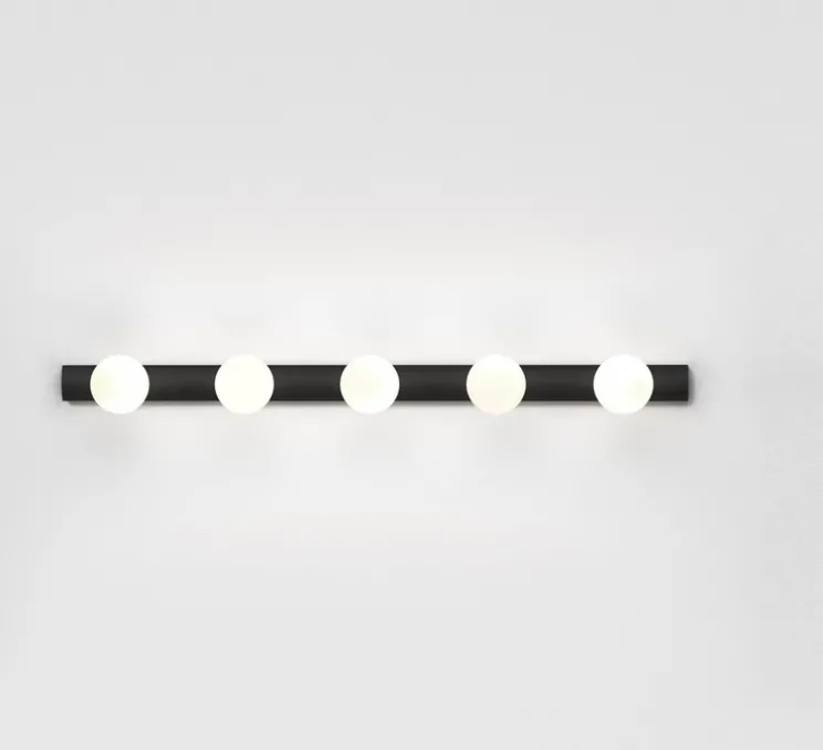 Applique de salle de bain, Cabaret 5 II, noir mat, IP44, cm, L70cm, H6,5cm - Astro