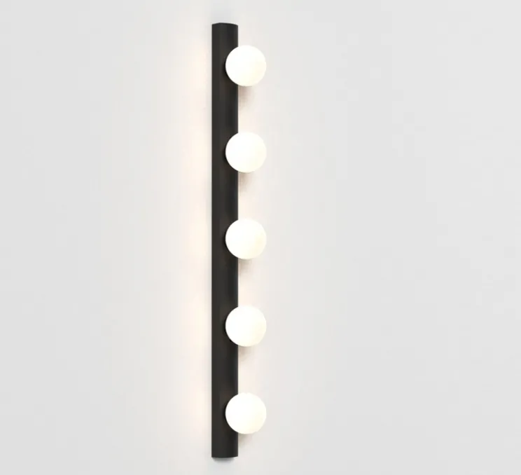 Applique de salle de bain, Cabaret 5 II, noir mat, IP44, cm, L70cm, H6,5cm - Astro