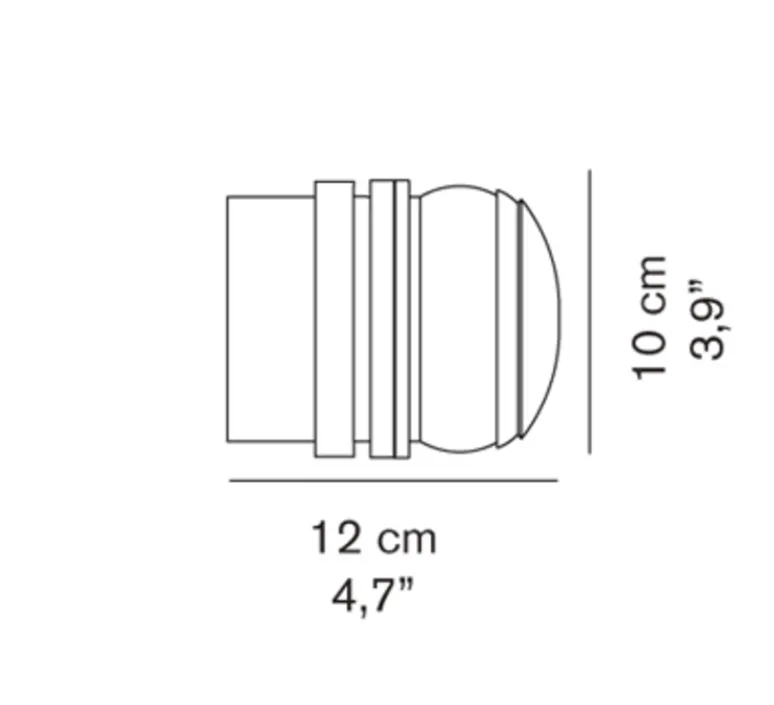 Plafonnier & Spot|Applique*Oluce Applique de salle de bain, Fresnel, IP44, , Ø12cm, H10cm - noir
