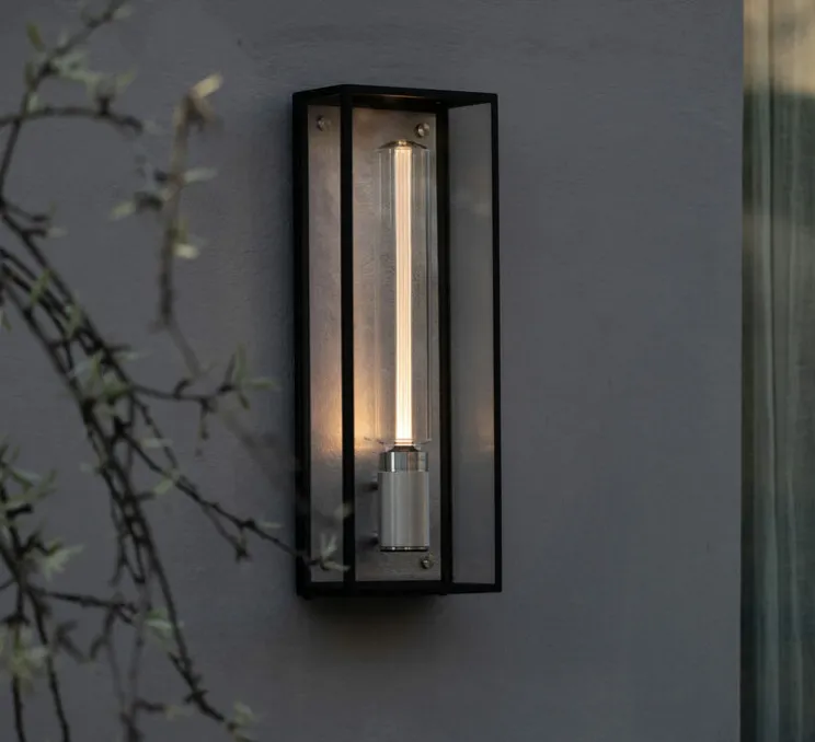 Applique de salle de bain, Caged wet, large, gris acier, IP44, L18cm, H48,8cm - Buster & Punch