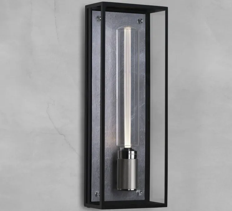 Applique de salle de bain, Caged wet, large, gris acier, IP44, L18cm, H48,8cm - Buster & Punch