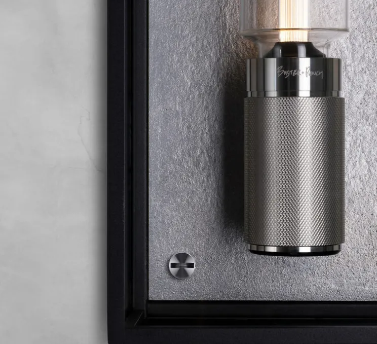 Applique de salle de bain, Caged wet, large, gris acier, IP44, L18cm, H48,8cm - Buster & Punch