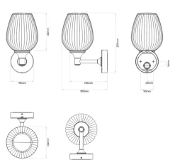 Applique*Astro Applique de salle de bain, Liberty, , IP44, L12,4cm, H23,5cm - laiton poli