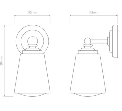 Applique*Astro Applique de salle de bain, Anton, poli, IP44, L11cm, H21,5cm - laiton