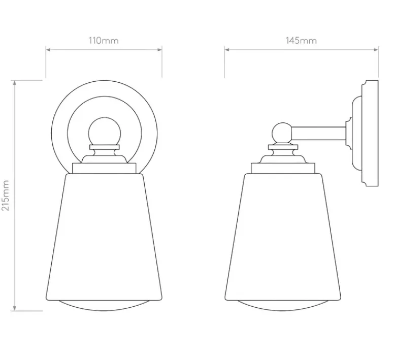 Applique*Astro Applique de salle de bain, Anton, poli, IP44, L11cm, H21,5cm - laiton