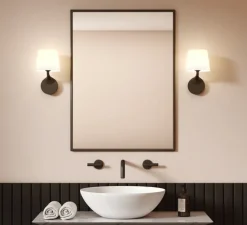 Applique*Astro Applique de salle de bain, Millie, , IP44, L16cm, H27,6cm - noir mat, blanc