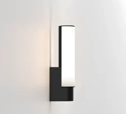 Applique de salle de bain, Kyoto, noir mat, IP44, LED, 2700K, 291lm, L6cm, H27,7cm - Astro Lighting