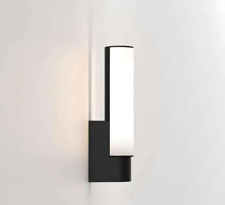 Applique de salle de bain, Kyoto, noir mat, IP44, LED, 2700K, 291lm, L6cm, H27,7cm - Astro Lighting