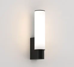 Applique de salle de bain, Kyoto, noir mat, IP44, LED, 2700K, 291lm, L6cm, H27,7cm - Astro Lighting