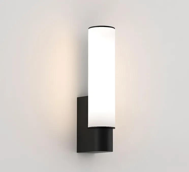 Applique de salle de bain, Kyoto, noir mat, IP44, LED, 2700K, 291lm, L6cm, H27,7cm - Astro Lighting