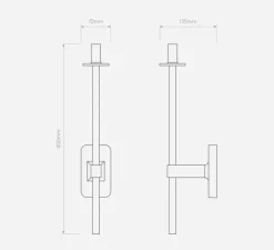 Applique*Astro Applique de salle de bain, Tacoma Single Grande, , abat-jour Tacoma Glass, opalin, IP44, L13,5cm, H53,2cm - Lighting laiton antique