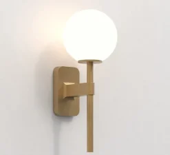 Applique*Astro Applique de salle de bain, Tacoma Single, , IP44, L7cm, H27cm - Lighting laiton, verre opalin