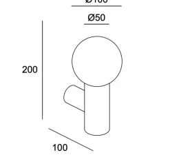 Applique*LEDS C4 Applique de salle de bain, Mist simple, , IP44, Ø10cm, H20cm - Noir